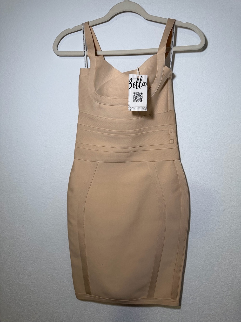 Bella Barnett Nude Tan Bodycon Mini Dress Small